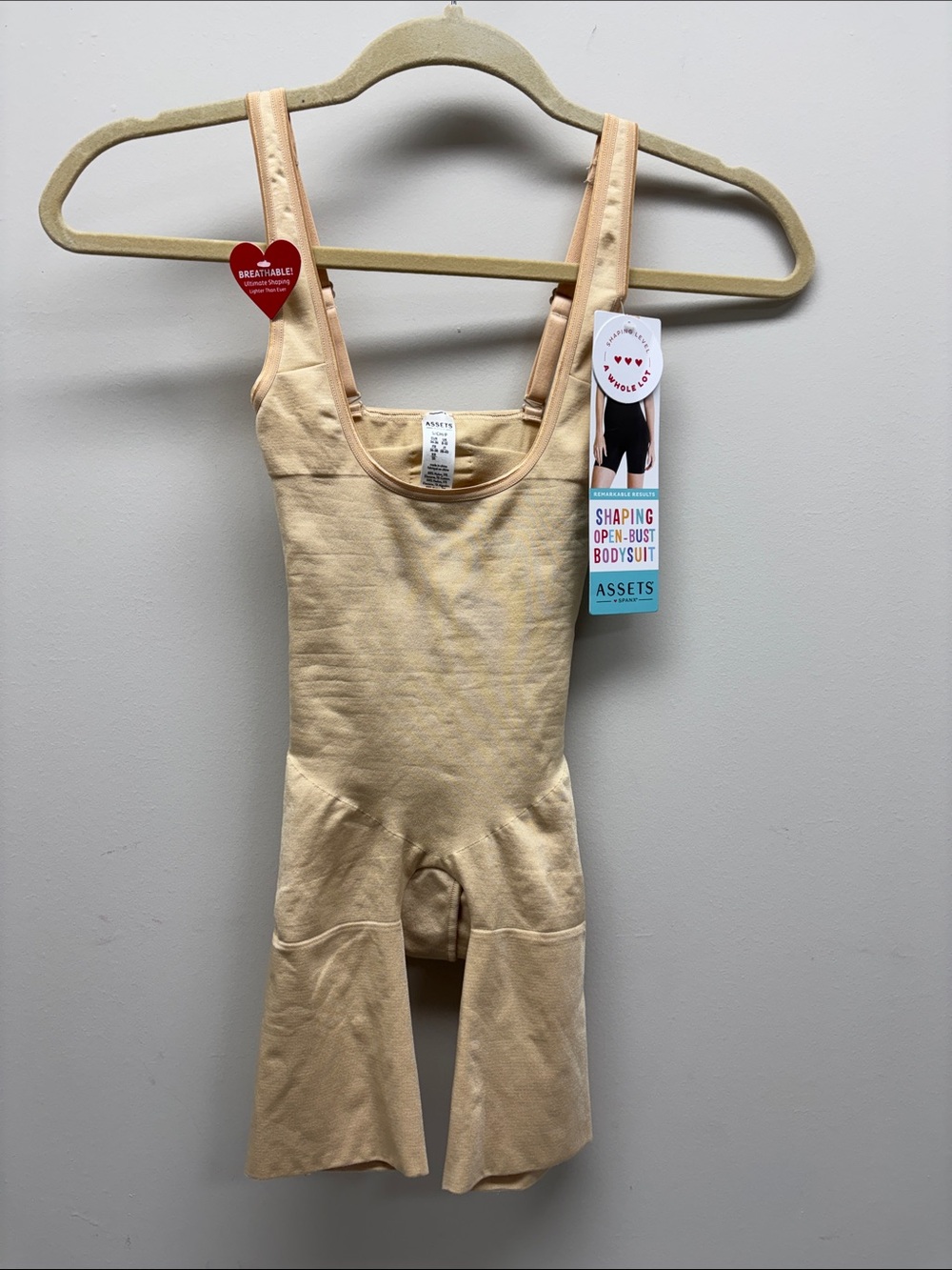 ASSETS SPANX SPANXsculpt Remarkable Results Open Bust Mid-Thigh Bodysuit SZ S